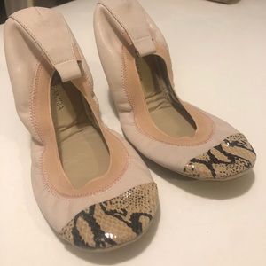 Yosi Santa Blush and Snake Ballet Flats - Size 8